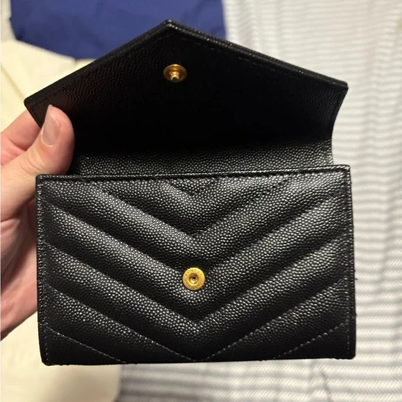 Yves Saint Laurent Black and Gold Wallet - Picture 2 of 4
